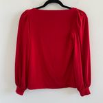 J.Crew  Red Matte Jersey Puff Sleeve T-Shirt Size XS Photo 4