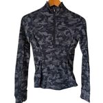 Lululemon Black Camouflage Quarter-Zip up Long Sleeve Pullover Size 4 Photo 0