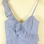 Parker  New York Lollie Mini Dress XS Blue White Stripe Ruffle NWT Photo 4