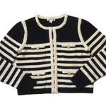 J.Crew NWT Odette Sweater Lady Jacket in Black Muslin Striped Boucle Cardigan XS Photo 3