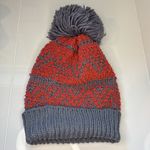 Free People Slouchy Chunky Cable Pom Pom Beanie in Orange & Gray Photo 5