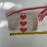 Isaac Mizrahi  White and Pink Heart Beaded Crossbody Bag Photo 8