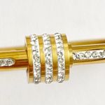 18K Gold Plated Rhinestones Bangle Stainless Steel Bracelet Womens Jewelry Gift Photo 2