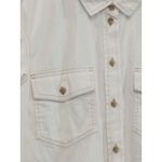 American Eagle Women’s Button Up Shacket Oversized Cream White Denim Size S Photo 3