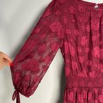 Speechless Red Tiered Mini Dress Sheer Long Sleeves Preppy Feminine Fairygoth Fairy Whimsy Photo 4