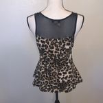 Love j  USA cheetah print Black Mesh Date Night Club peplum Top Photo 4