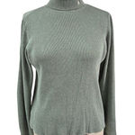 Ralph Lauren Vintage LRL 90s Lauren Green Ribbed Turtleneck 100% Cotton Sz L Photo 0