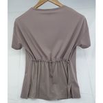 Gymshark  Women's Blush Pink Mauve Cinch Back Mesh Short Sleeve Small Top Photo 3