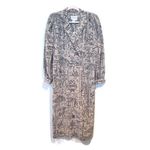 Leslie Fay  Vintage Black and Tan Abstract Patterned Long Sleeve Dress Photo 4