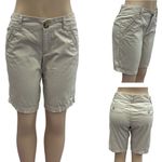Dockers Khaki Chino Bermuda Shorts Flat Front Classic Cotton Blend Womens 4 Photo 1