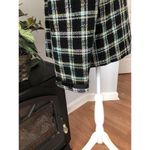 Requirements Vintage  Womens Blazer Jacket Black Green Plaid Long Sleeve Size 14 Photo 2