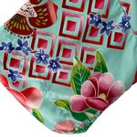 Natori  Star Blossom Belted Robe Private Luxuries Size large Blue Pink Photo 3