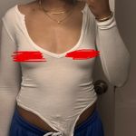 Pretty Little Thing  deep v white bodysuit  Photo 0