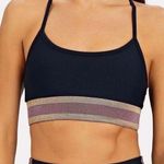 Nylora Astell Striped Cropped Sporty Tank Top Sports Bra Women's Medium Blue Photo 0