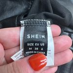 SheIn Black Faux Leather Skater Mini Skirt with Pleats Photo 7