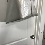 Kate Spade  NY Silver Metallic Perforated PVC Metro Harmony Tote Bag Handbag EUC Photo 2