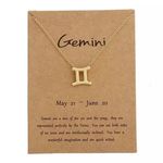 🆕Gemini Zodiac Astrology Pendant Necklace Gold Photo 0
