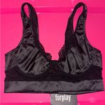 Forplay Satin and Lace Black Bralette Size M Photo 3