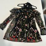 DO + BE Floral Embroidered Dress Sz Medium NWT Black Photo 4
