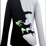 Boutique Women's Halloween Witch Shadow Double Sided Print Casual Long Sleeve T-Shirt Photo 0