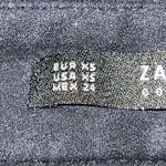 ZARA BASIC BLACK CROPPED WIDE LEG SUEDE SOFT DRESS PANTS XS POCKETS HIGH RISE Photo 2