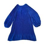 Banana Republic Blue Dress Micro Pleated Loose Fit Balloon Sleeves Size Medium Photo 4