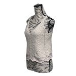 Anthropologie  XS Ivory Pointelle Sweater Tank | V-Neck Boho Cottagecore Knit Photo 2