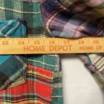 Free People We The Free Lost in Plaid Patchwork Button Down Multi Color Flannel Shirt S|P Photo 8