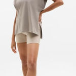 Athleta New L True Cotton Oversized Dolman Muscle Tee Mortar Mushroom Large Photo 0