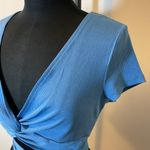 Princess Polly 18. Blue Cap Sleeve Tie Front Crop Top Size 10 Photo 5