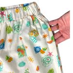 Midnight sky  White Orange Linen Blend Wide Leg Elastic Waist Pants sz L NEW Tags Photo 7