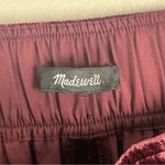 Madewell  Hutson High Rise Burgundy Velvet Wide Leg Cropped Pull On Pants Size 26 Photo 2