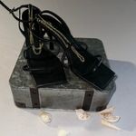 ALOHAS • Leather Straps Chain Black Square Toes Heels Summer Spain Sz 39 Size 8 Photo 1