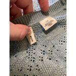 Anthropologie Moth Empyrean Pointelle Sweater Blue Crochet Open Knit L Photo 4