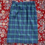 Pendleton VNTG  Wool 2-Piece Blazer Suit Skirt Set Green Navy Plaid Petite 10/12 Photo 8