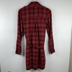 American Eagle  Size XS Shirt Dress Red Flannel Plaid Button Front Long Sleeve Photo 8