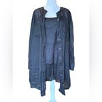 Banana Republic  Semi Sheer Button Up Tunic Top and Tank Set Womens Medium Black Photo 3