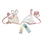 Beach Bunny Swimwear Tri Top Lady Lace Bikini Top Sz Medium Red White Stripes Photo 2