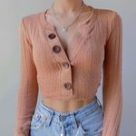 Free People We The Free Oliver Henley Top Burnt Orange Knit Long Sleeve  XS Photo 1