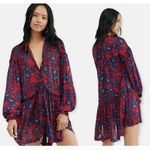 Free People Love Letter Tunic / Mini Dress Merlot Combo Floral Photo 1