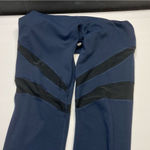 Yogalicious  Leggings Navy Blue‎ With Black Mesh Cutout Panels Size Medium Photo 4