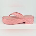 Gucci  Platform Thong Pink Rubber Women Logo Chevron Comfort Sandals Size EU 39 Photo 1