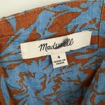 Madewell Sweetheart Mini Dress in Floral 100% Linen Blue Isle Size 4 NWT Photo 4