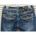 Miss Me Bootcut Jeans Zip Low Rise Embroidery/Gems Logo Size 29 Boho/Western Photo 4