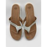 UGG  Women Size 11 Lorrie Suede Thong flip Flop Sandals Green Photo 4