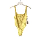 frankie's bikinis Frankie’s Bikinis x Pamela Anderson NWTs Pacific Yellow Floral Print One Piece Photo 3