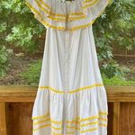 Lisa Marie Fernandez X Target White And Yellow Linen Blend Midi Dress XS. NEW Photo 6