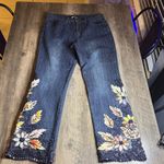Soft Surroundings  Wild Rose Beaded Embroidered Floral Jeans.  Photo 2