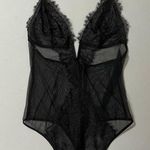 Victoria's Secret Victoria’s Secret Black Floral Lace Halter V-Neck Teddy Onesie Bodysuit Bra Bralette Lingerie Size XS 🖤 Photo 0