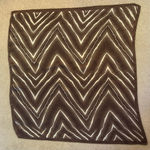 Brown and Cream Zig Zag Print Silk Scarf Photo 2
